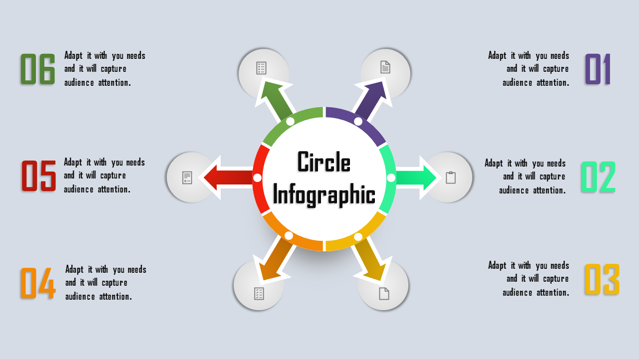 Pre-designed Circle Infographic PowerPoint and Google Slides Themes